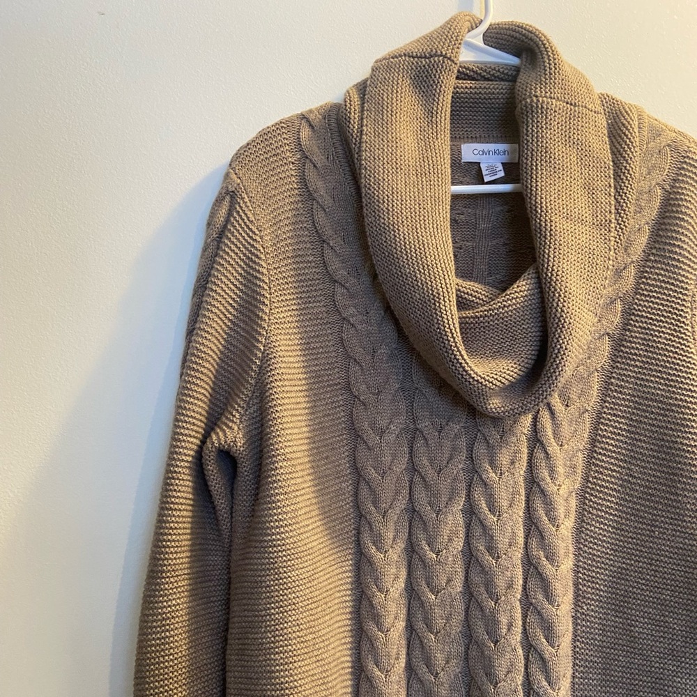 Calvin Klein Cable Knit Cowl Neck Sweater - Picture 4 of 7